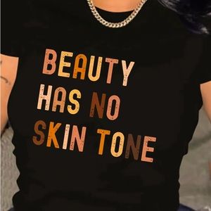 Plus Size Casual T-shirt, Women's Plus Cross & Letter Print